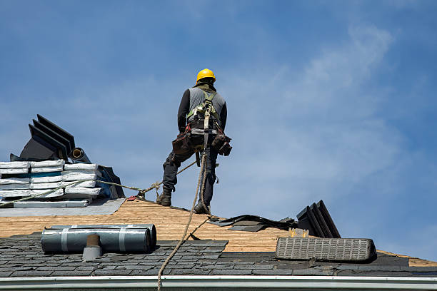 Professional Gutter Installation technician working in Rye, TX
